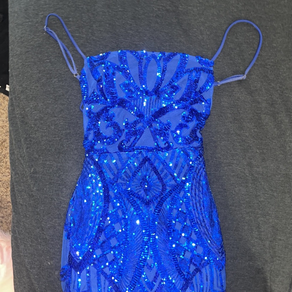 Lucy in the sky royal blue mini dress